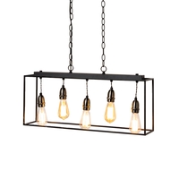 Dexter Industrial Diner Style Box Ceiling Pendant,  Black