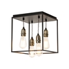 Dexter Industrial Style Box Flush Ceiling Light,  Black