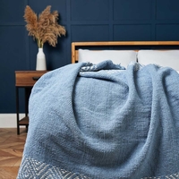 Diamond Chenille Throw,  Blue