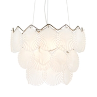 Ellie Glass Disc 3 Tier Chandelier,  Frosted