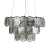 Ellie Glass Disc 3 Tier Chandelier,  Smoke