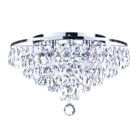 Elsa Small Crystal Diamond Effect Flush Ceiling Light,  Chrome