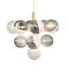 Emile Ceiling Pendant with Smoked and Opal Glass Shades,  Satin Brass