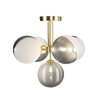 Emile Semi Flush Ceiling Light with Smoked and Opal Glass Shades,  Satin Brass