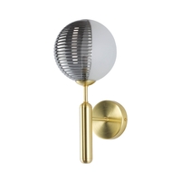 Emile Wall Light with Smoked and Opal Glass Shades,  Satin Brass