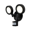 Ernie Adjustable Outdoor LED Flood Light with PIR Sensor,  Black
