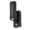 Fara Outdoor Up and Down Wall Light with PIR Sensor,  Black