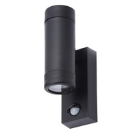 Fara Outdoor Up and Down Wall Light with PIR Sensor,  Black