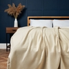 Felt Throw with Blanket Stitch Detail,  Natural
