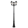 Ferris Lantern Triple Head Tall Lamp Post,  Black