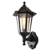 Ferris Outdoor Polycarbonate Wall Lantern with PIR Sensor,  Black