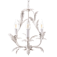 Flo 3 Light Chandelier,  Satin Ivory