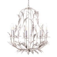 Flo 8 Light Chandelier,  Satin Ivory