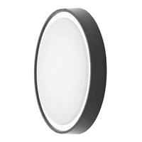 Flotta Large Outdoor LED Round Flush Wall Light,  Black
