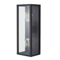 Gael Glass Panel Outdoor Wall Light,  Black
