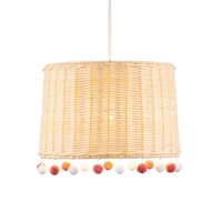 Glow Rattan Pom Pom Easy Fit Shade,  Natural