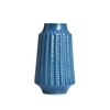 Grooved Ceramic Vase,  Blue