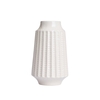 Grooved Ceramic Vase,  Cream