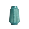 Grooved Ceramic Vase,  Green