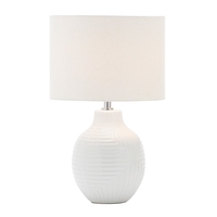 Gus Embossed Ceramic Table Lamp,  White