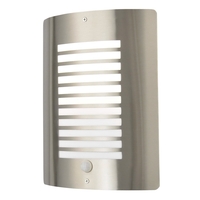 Hale Panel Slatted Wall Lantern With PIR,  Stainless Steel
