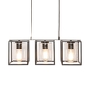 Hardy Cage Ceiling Pendant Bar with Bubble Glass Shades,  Matte Black