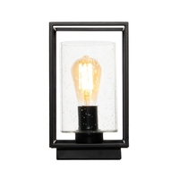Hardy Cage Table Lamp with Bubble Glass Shade,  Matte Black