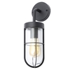 Harris Outdoor Industrial Style Caged Wall Light,  Black