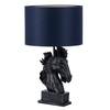 Harry Horse Table Lamp with Navy Shade,  Black
