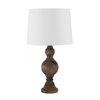 Henlock Wooden Table Lamp with White Shade,  Grey