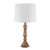 Henlock Wooden Table Lamp with White Shade,  Natural