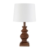 Henlock Wooden Table Lamp with White Shade,  Walnut