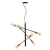Heritage Inspired Calvet Adjustable Ceiling Pendant,  Black and Copper