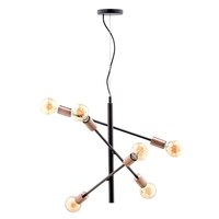 Heritage Inspired Calvet Adjustable Ceiling Pendant,  Black and Copper