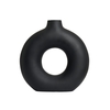 Holey Ceramic Vase,  Black