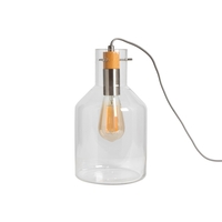 Holly Clear Glass Table Lamp,  Chrome