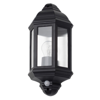 Hunda Outdoor Half Wall Lantern with PIR Sensor,  Black