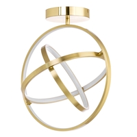 Ingel Rings Orbital LED Flush Ceiling Light,  Satin Brass