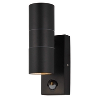 Jared Outdoor Wall Light with PIR Sensor,  Black