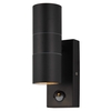 Jared Outdoor Wall Light with PIR Sensor,  Black