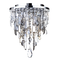 Jennifer Flush Ceiling Light with Mixed Cut Glass,  Chrome