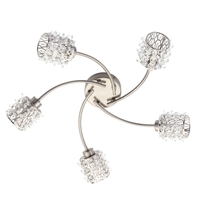 Julianne Crystal Cylinder Large Ceiling Light,  Satin Nickel