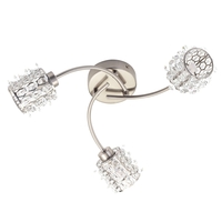Julianne Crystal Cylinder Small Ceiling Light,  Satin Nickel