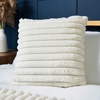 Jumbo Cord 45cm Cushion with Plain Velvet Backing,  Cream