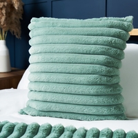 Jumbo Cord Cushion with Plain Velvet Backing,  Silt Green