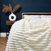 Jumbo Cord Throw with Plain Velvet Backing,  Cream