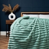 Jumbo Cord Throw with Plain Velvet Backing,  Silt Green