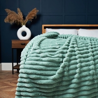 Jumbo Cord Throw with Plain Velvet Backing,  Silt Green