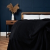 Jumbo Microfleece Throw,  Black