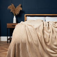 Jumbo Microfleece Throw,  Latte